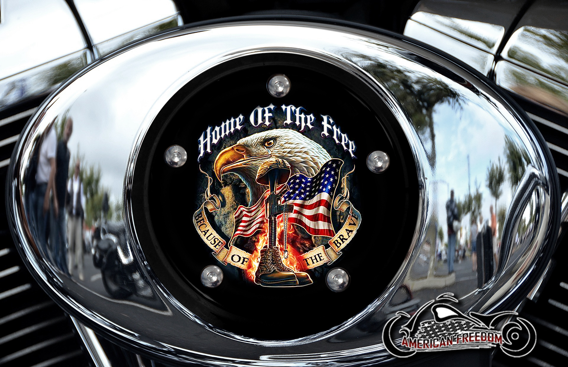 Harley Air Cleaner Cover - Home Of The Free